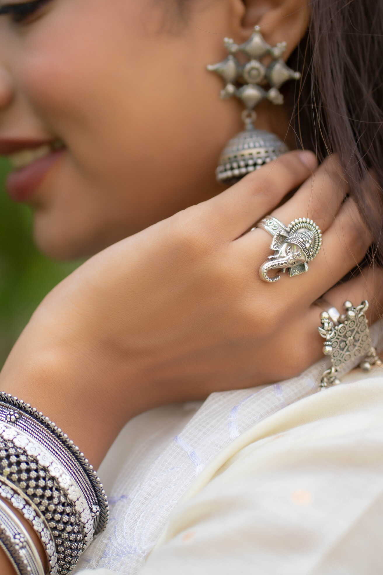 Ganesha ring deals silver