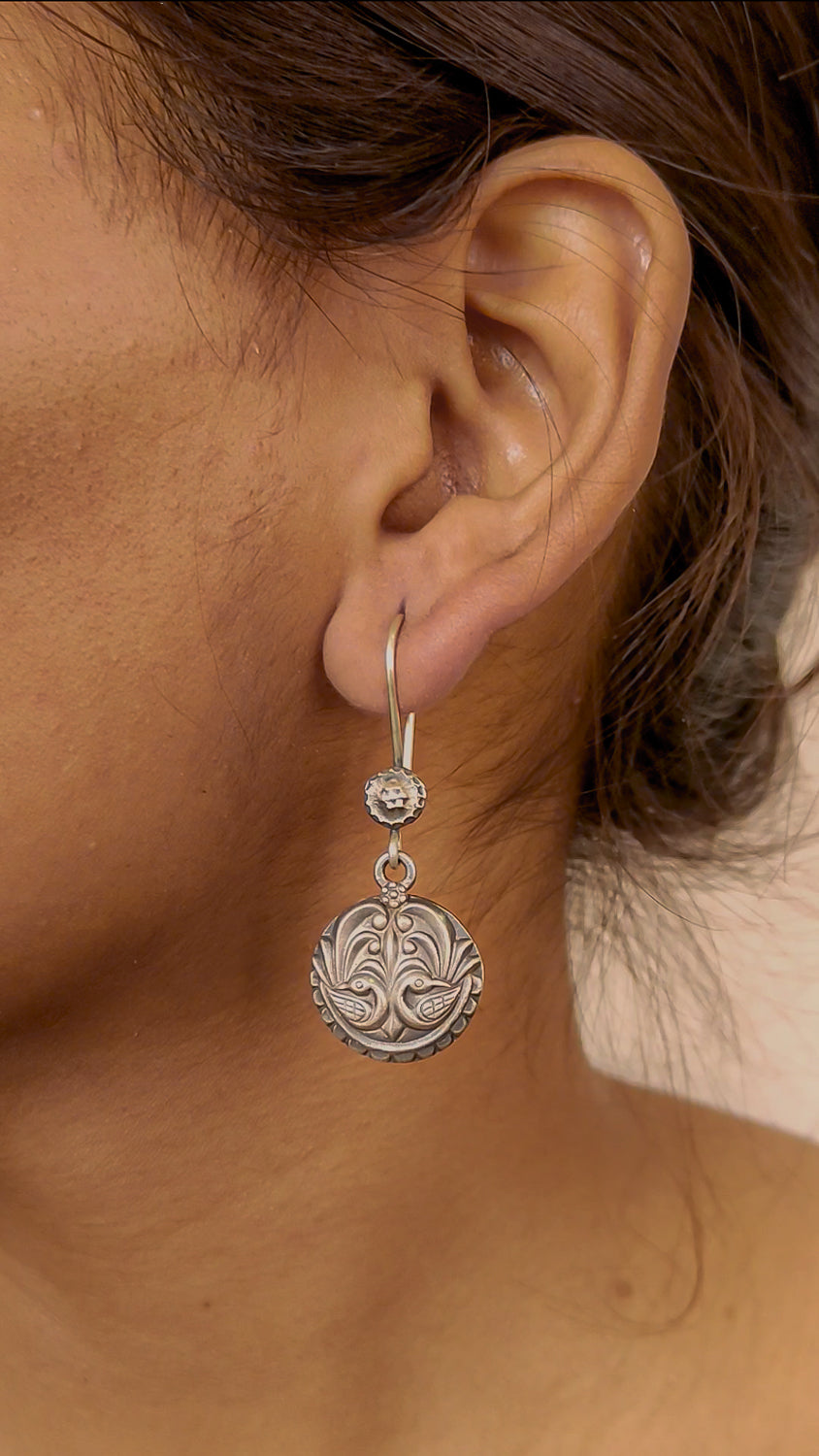 Twin Peacock Earring