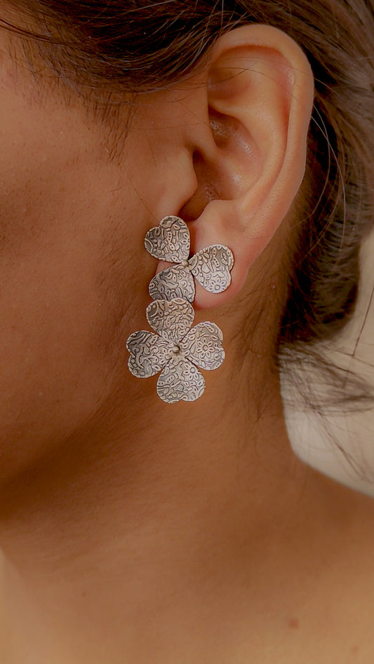 Textured Floral Earring