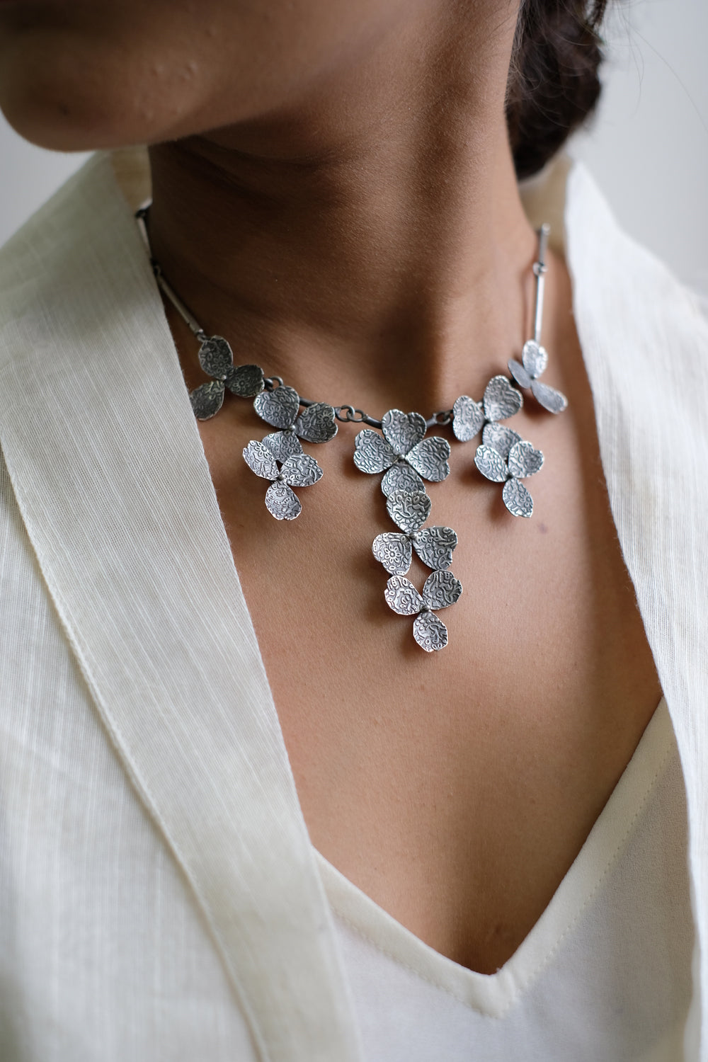 Textured Floral Necklace