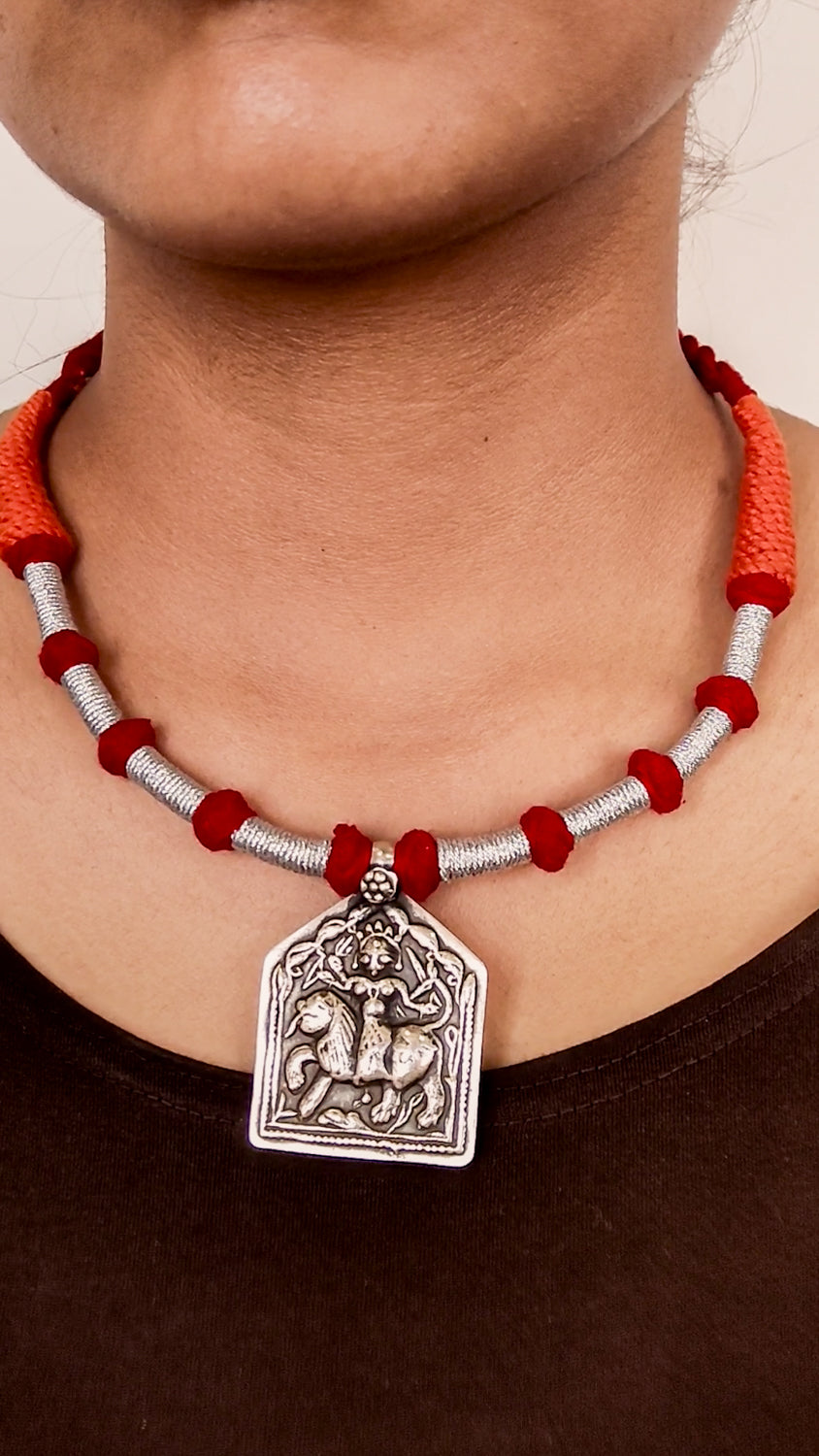 Goddess Kali Pendant Thread Necklace