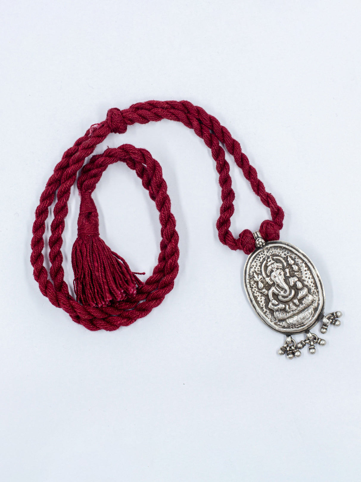 Lord Ganesh Pendant Thread Necklace