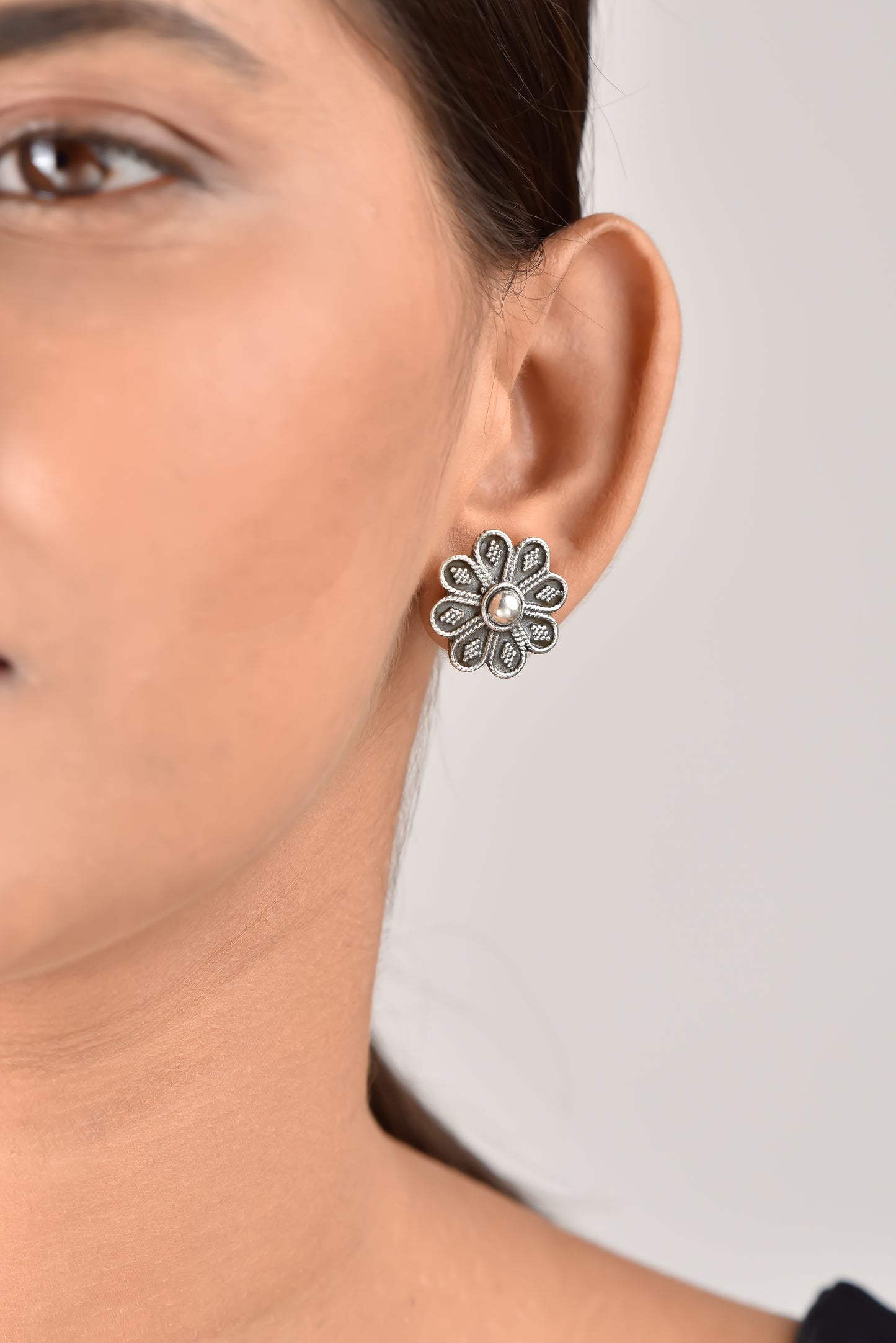 Granulated Flower Earrings