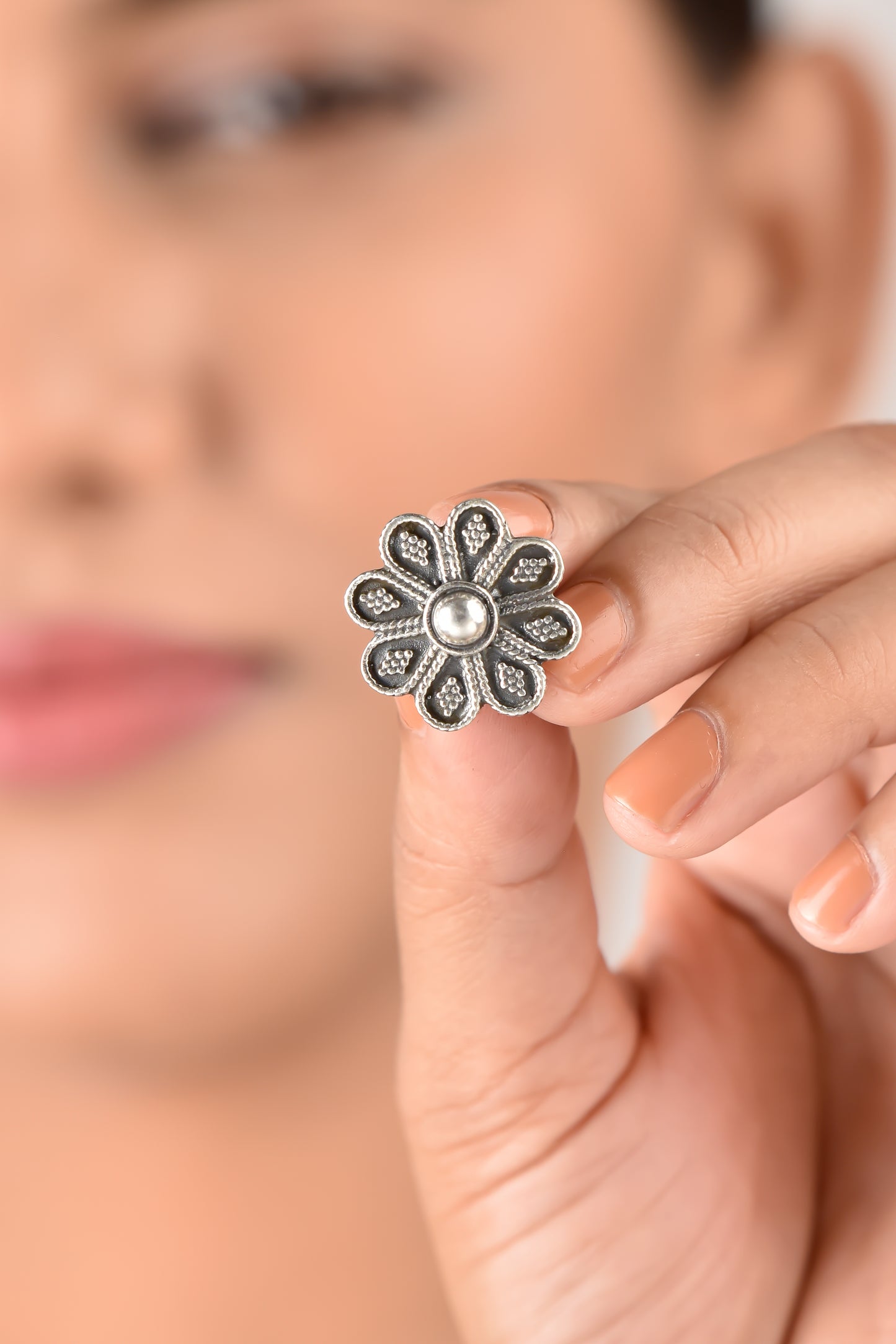 Granulated Flower Earrings