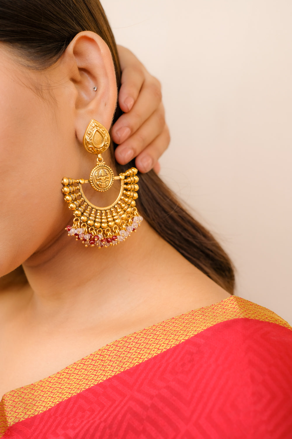 Gold Chandbali Earrings