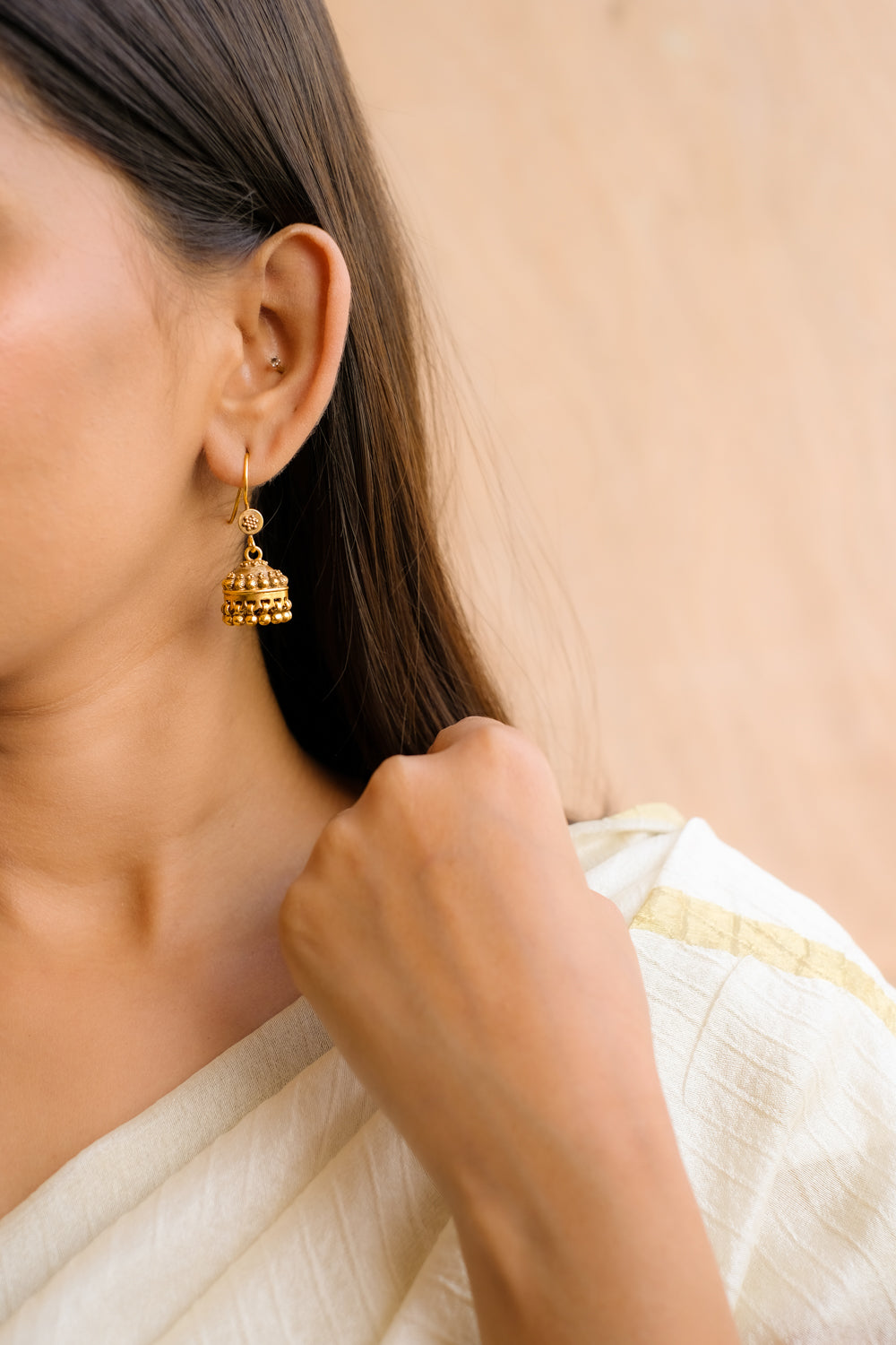 Gold Ganulated Jhumki