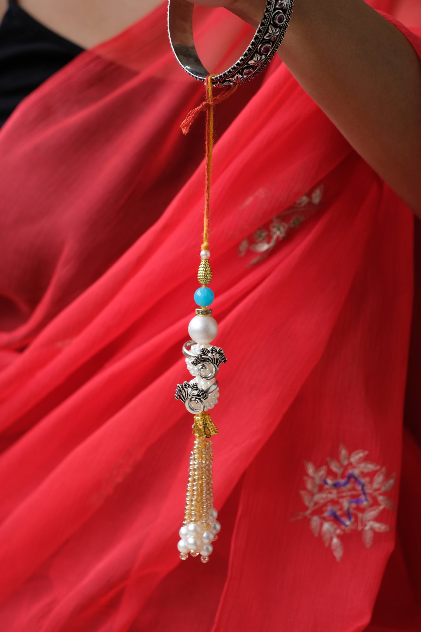 Blooming Peacock Toe Ring Rakhi