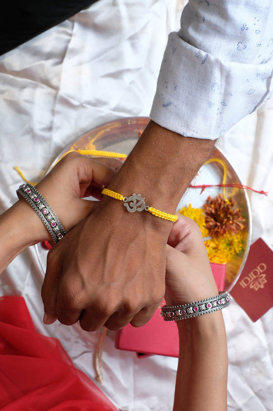 Silver Om Rakhi