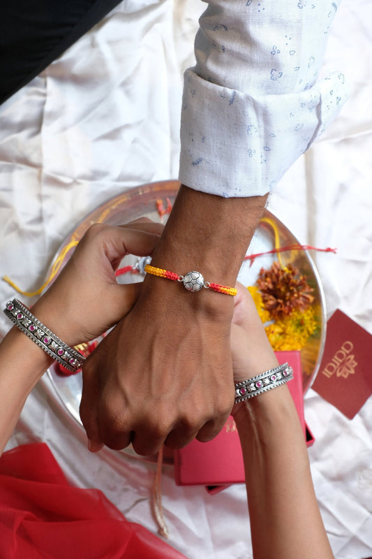 Silver Football Rakhi