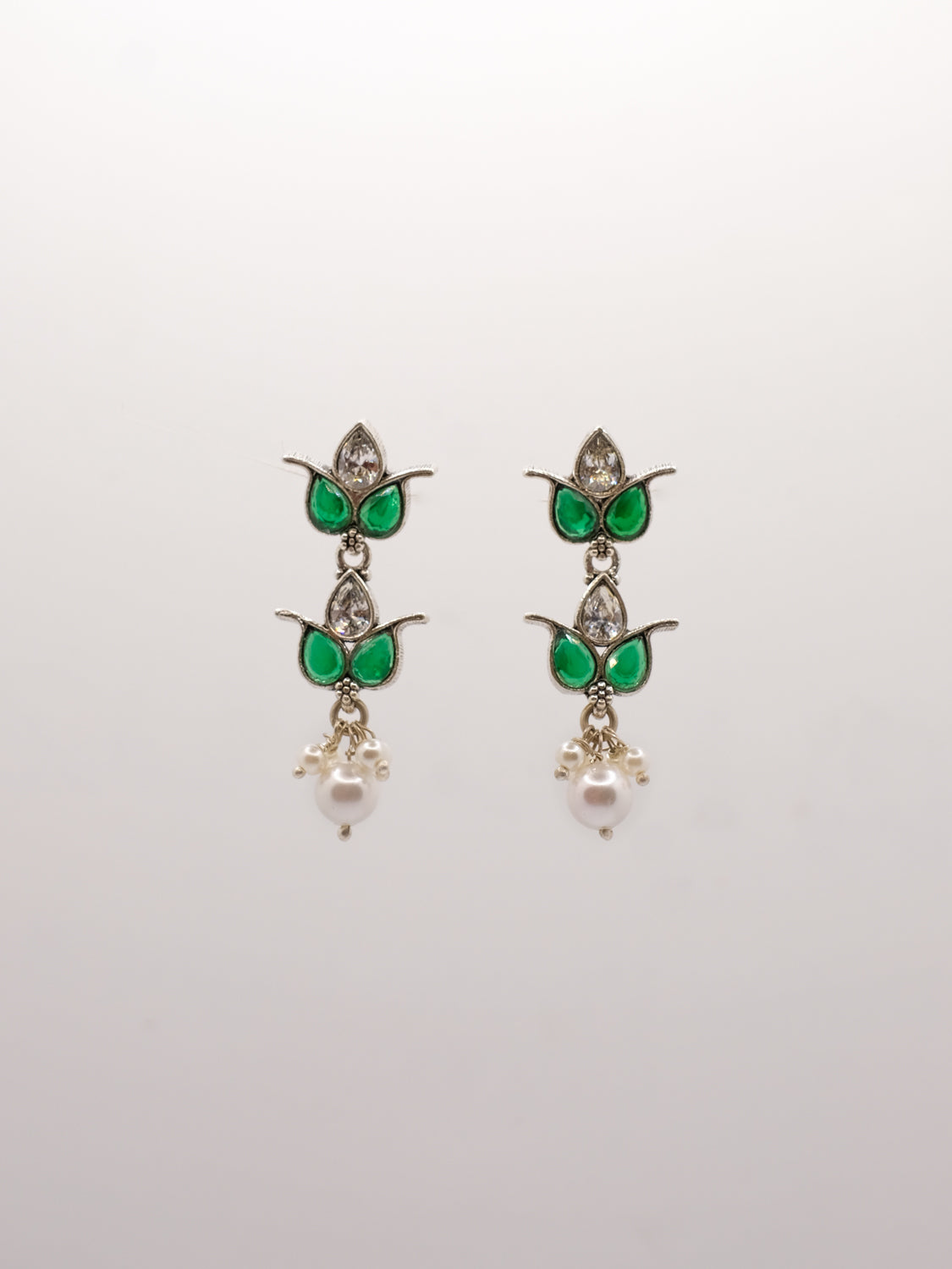 Emerald colour mossanite Earring