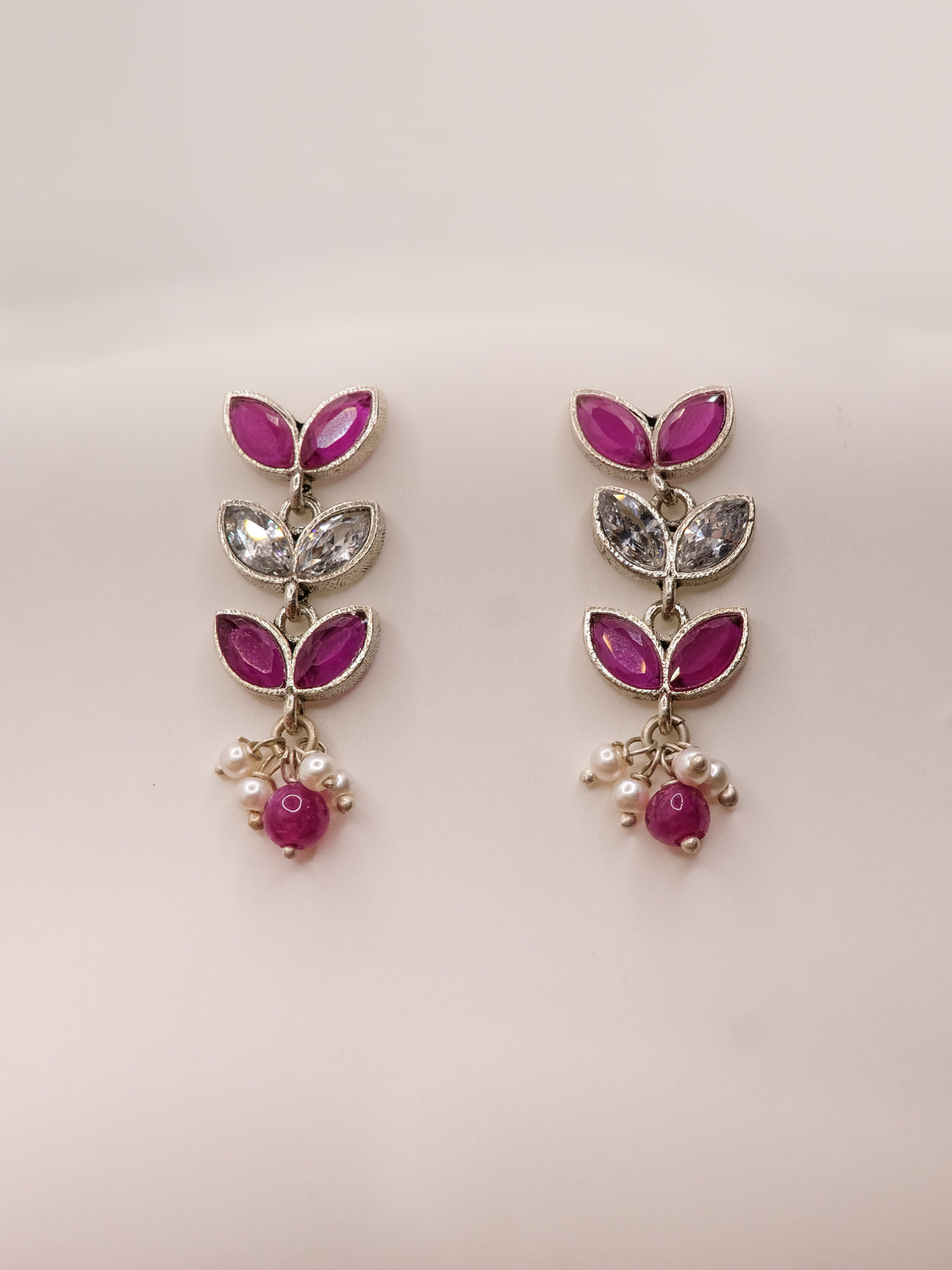 Red colour mossanite Earring