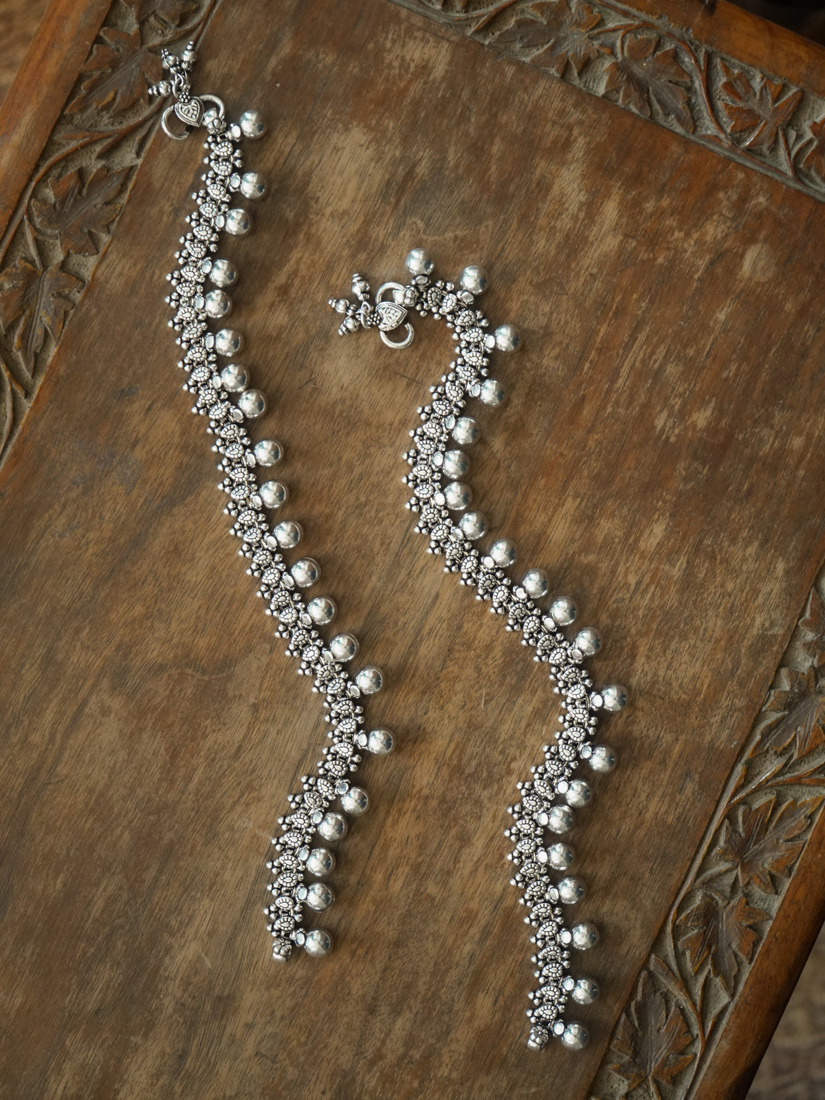 Ball Floral Anklet Pair