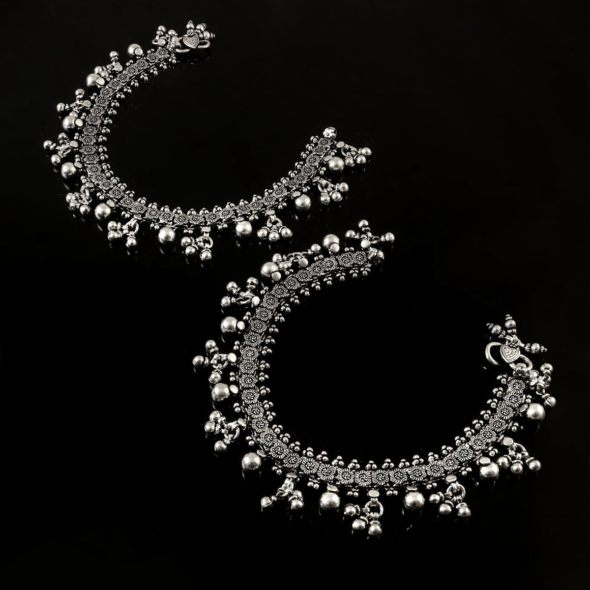 Ball Floral Ghungroo Anklet Pair