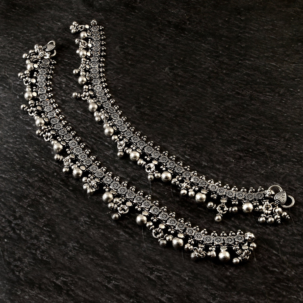 Ball Floral Ghungroo Anklet Pair