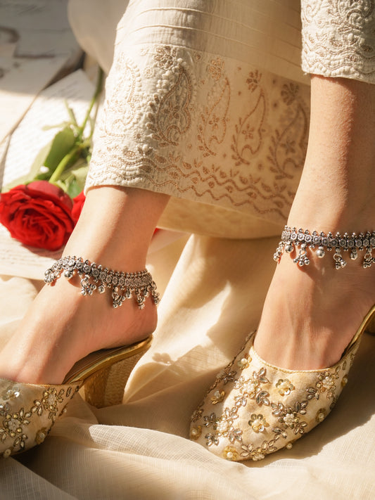 Ball Floral Ghungroo Anklet