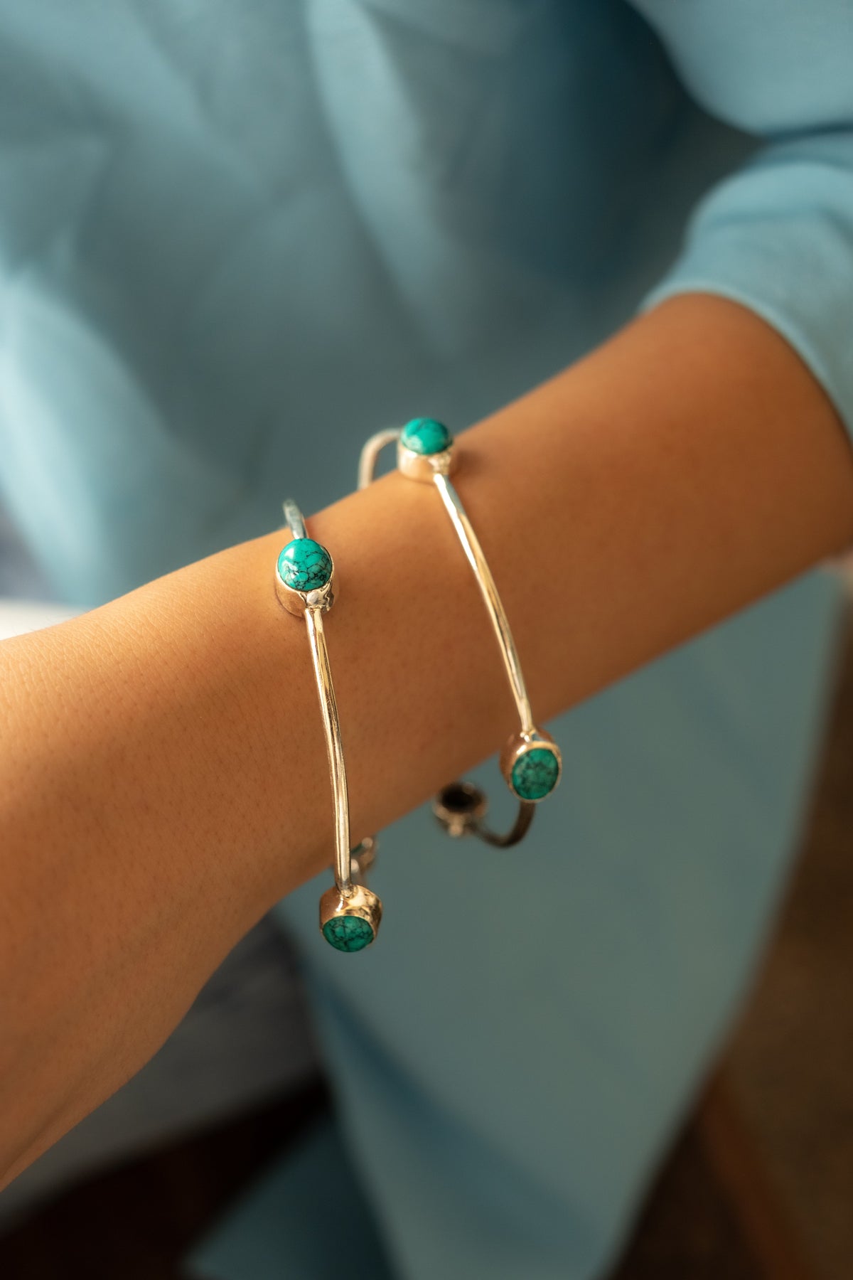 Elegant Turquoise Silver bangle