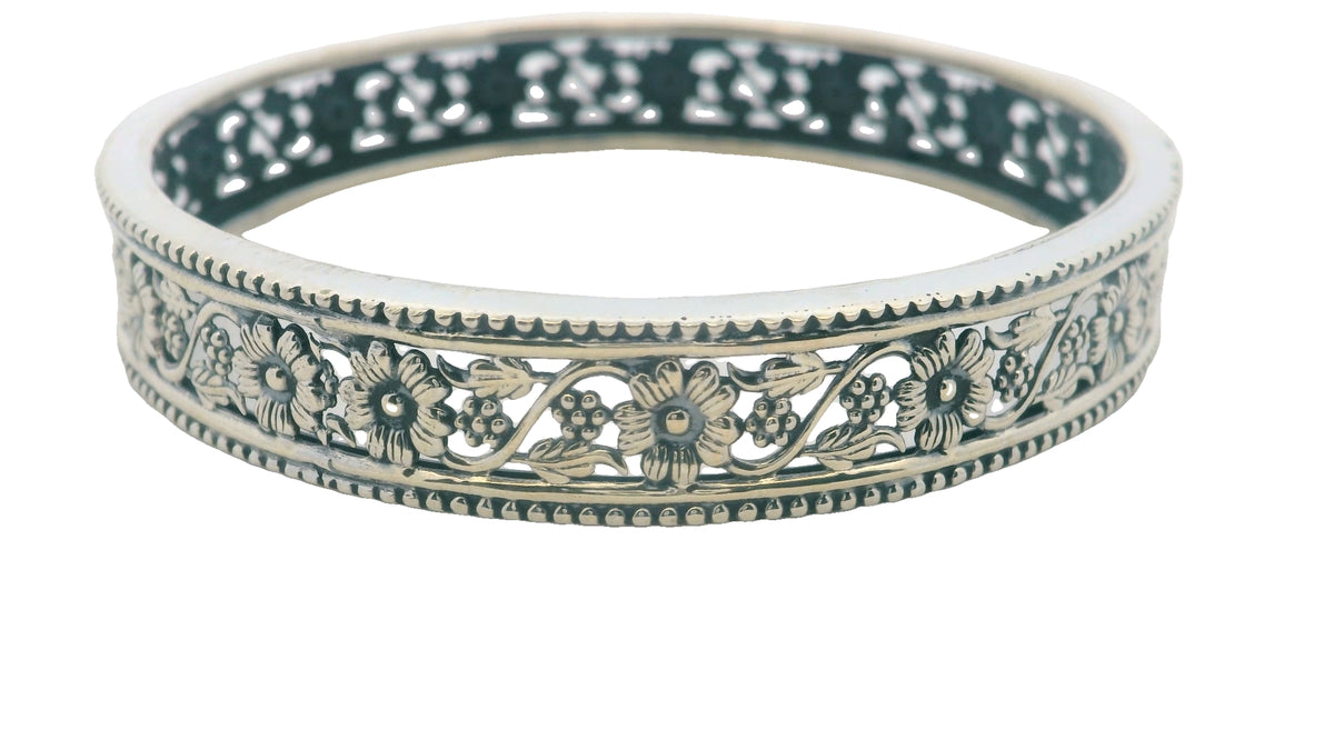 Elegant Silver Floral Bracelets