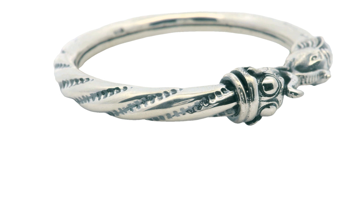 Intricate Silver Elephant Bracelets
