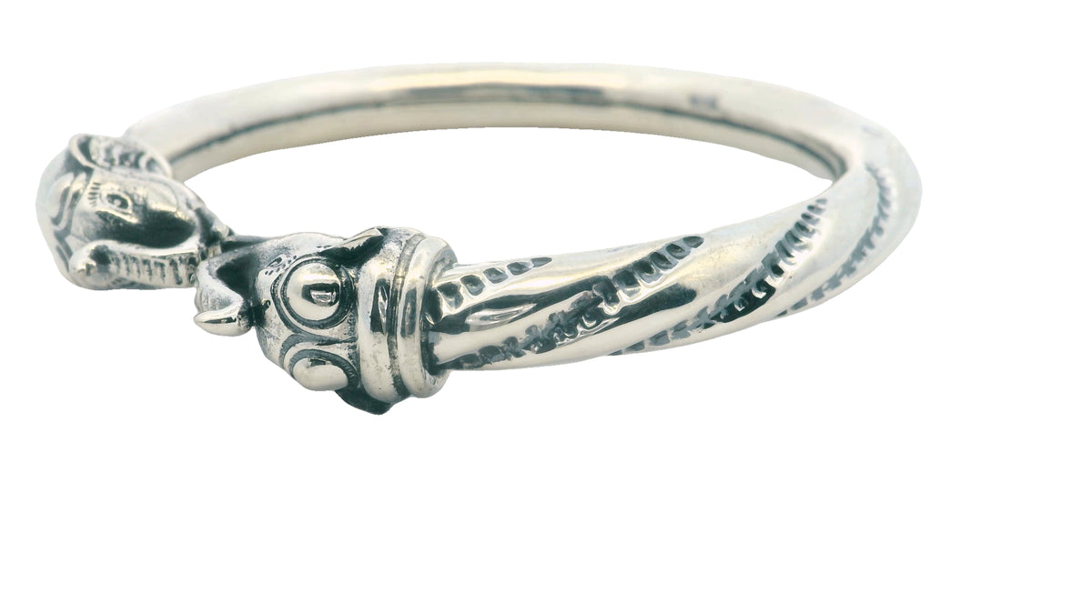 Intricate Silver Elephant Bracelets