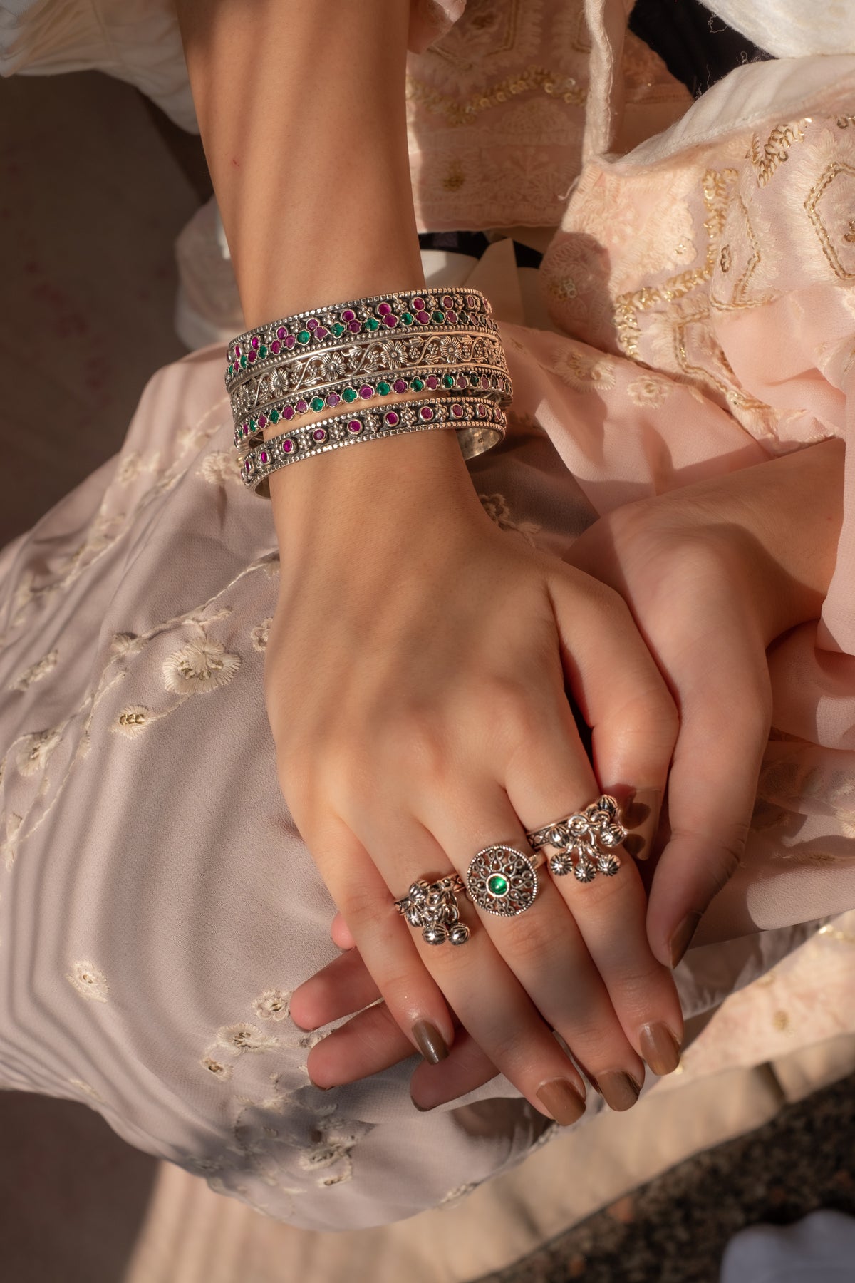 Green Red Floral Kada
