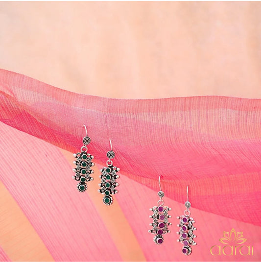 Green stone earring