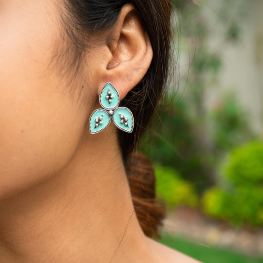 Turquoise Flower Earrings