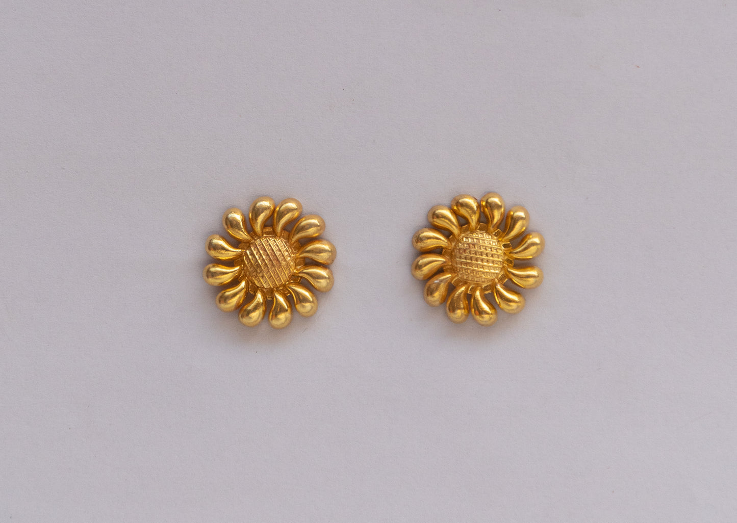 Gold-plated Sunflower Earrings - SAADHGEE