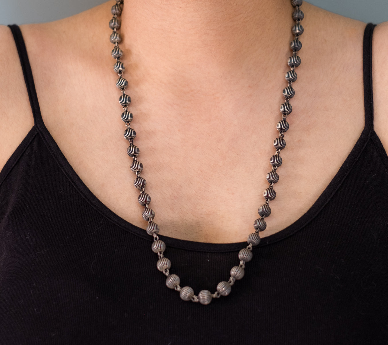 Silver Melon Long Necklace - ADA