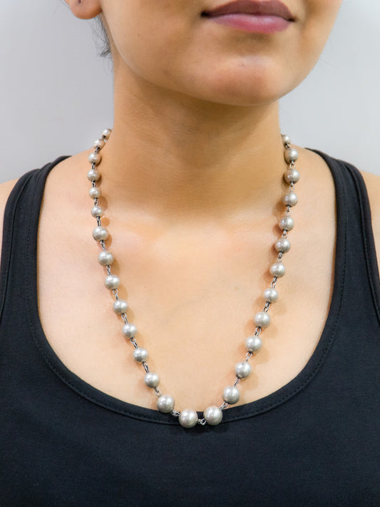 Round Plain Beads Necklace - SAADHGEE