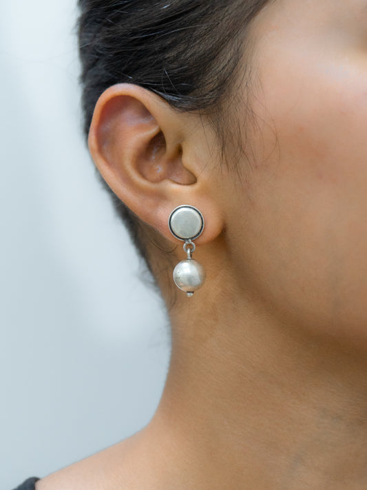 Round Plain Beads Earring - SAADHGEE