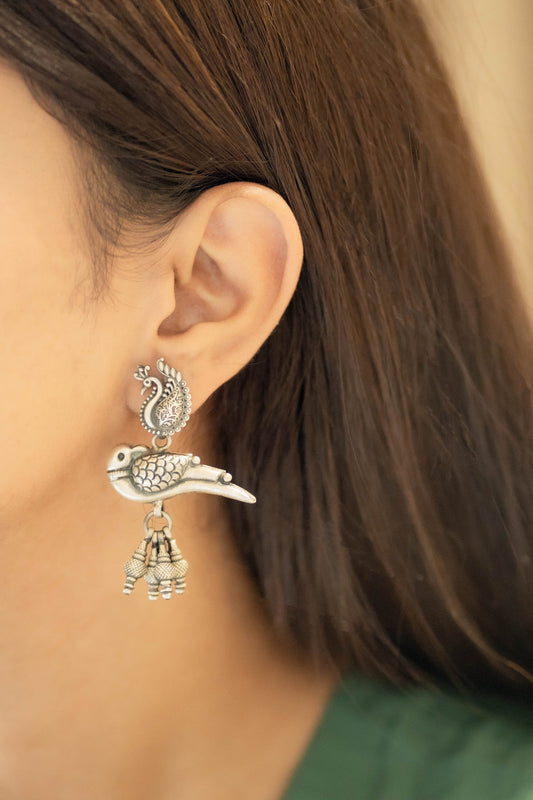 Parrot Peacock Ghungroo Earring - ADA