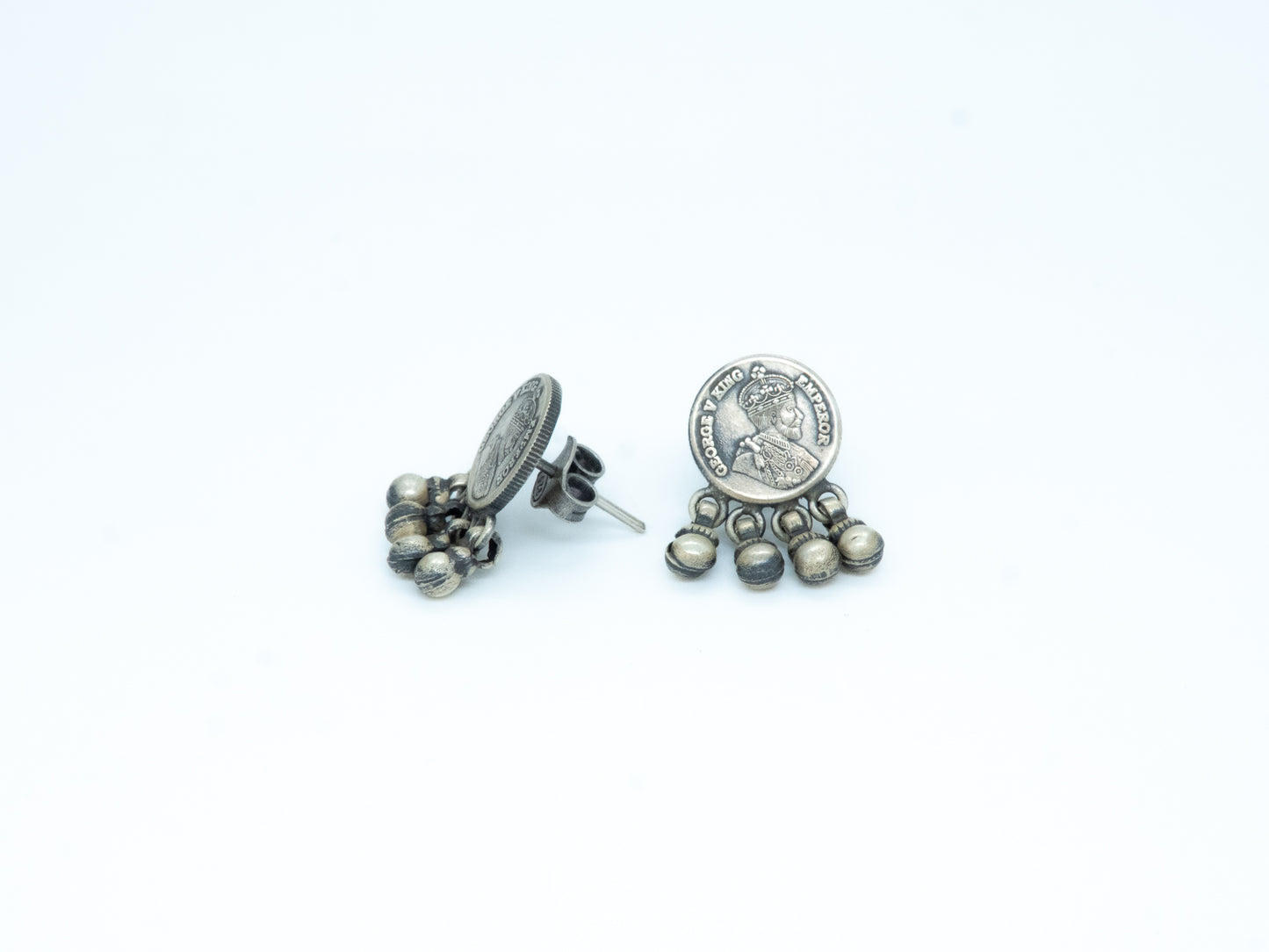 Silver Coin Ghungroo Earring - DORA