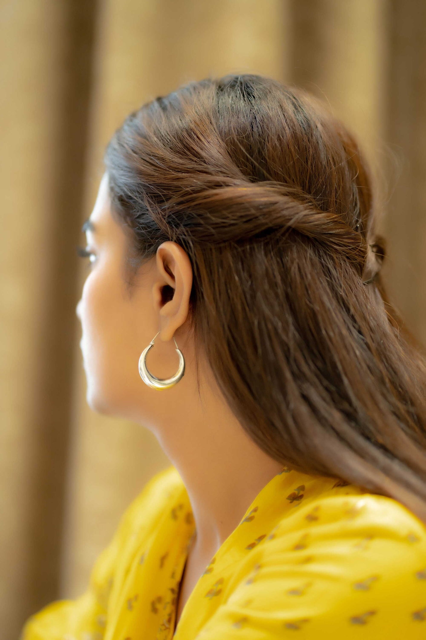 Plain Boat hoop Earring - SAADGHEE