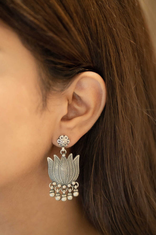 Lotus Flower Ghungroo Earring - ADA