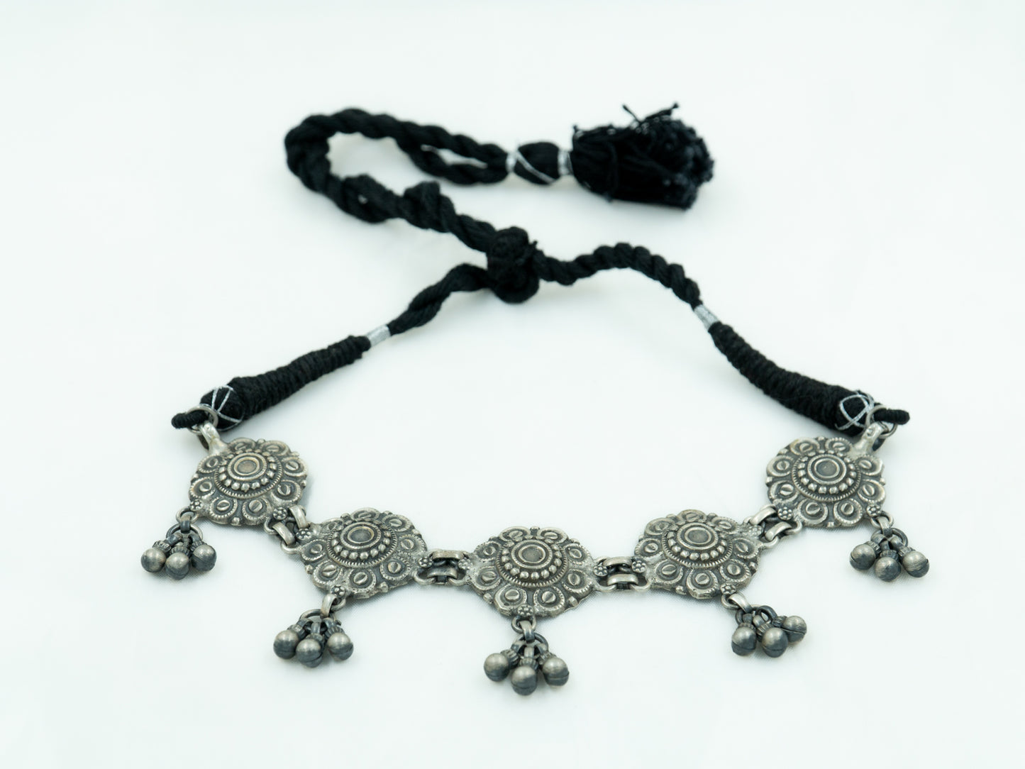 Flower Embossed Thread Necklace/Choker - ADA