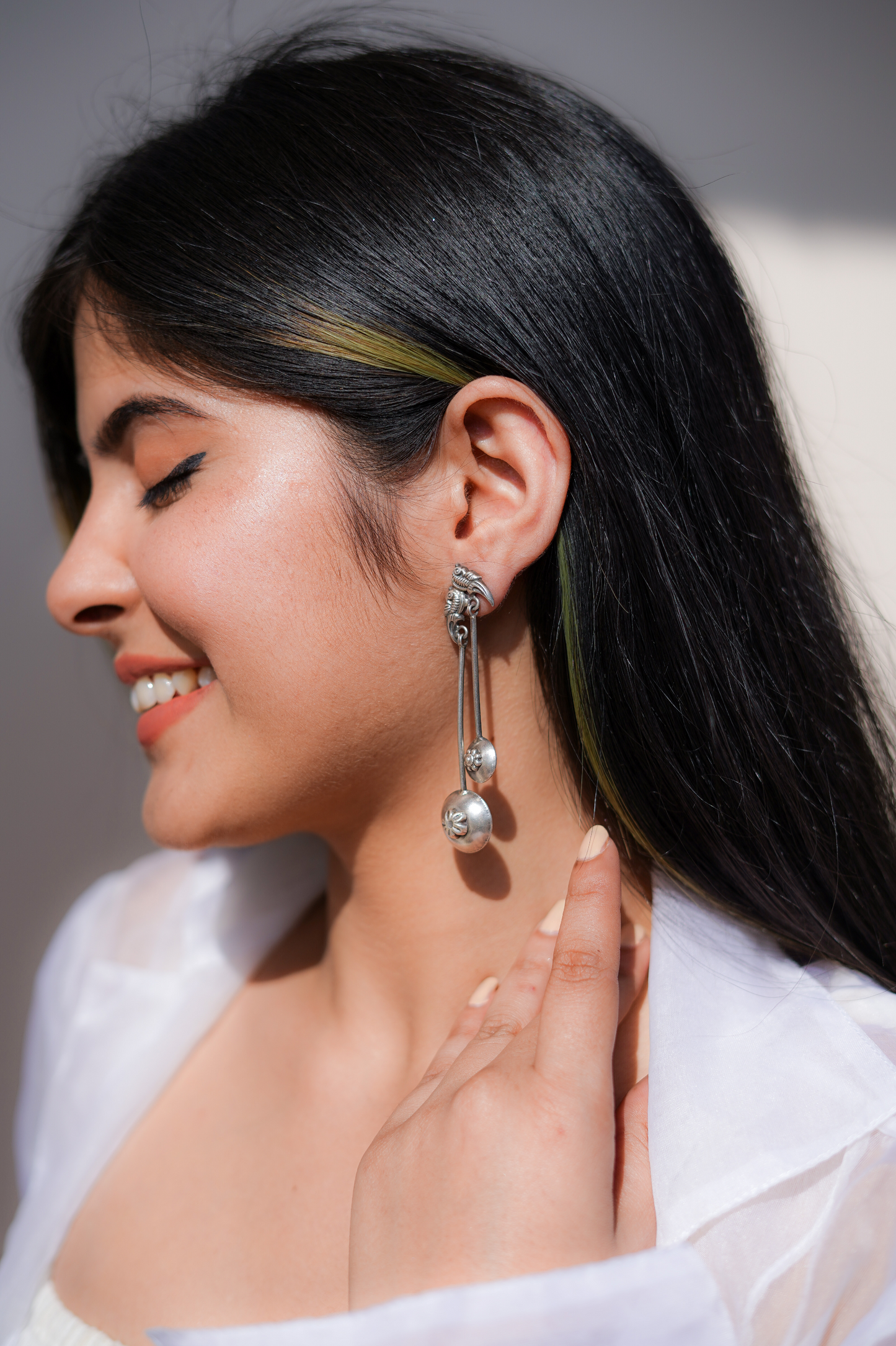 Parrot Earrings with Hangings - SAADHGEE