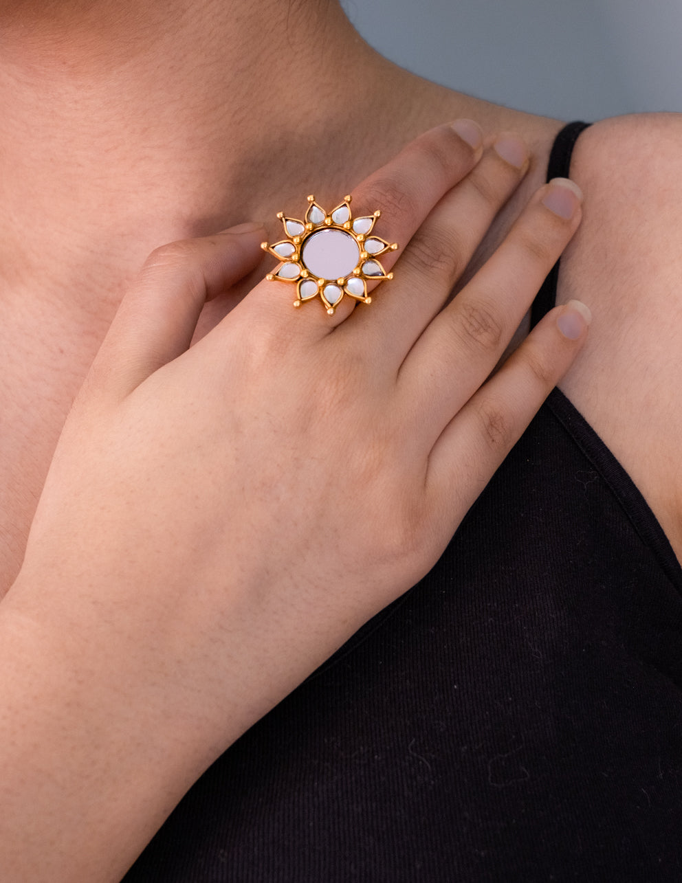 Gold-plated Sunflower Ring - ADA