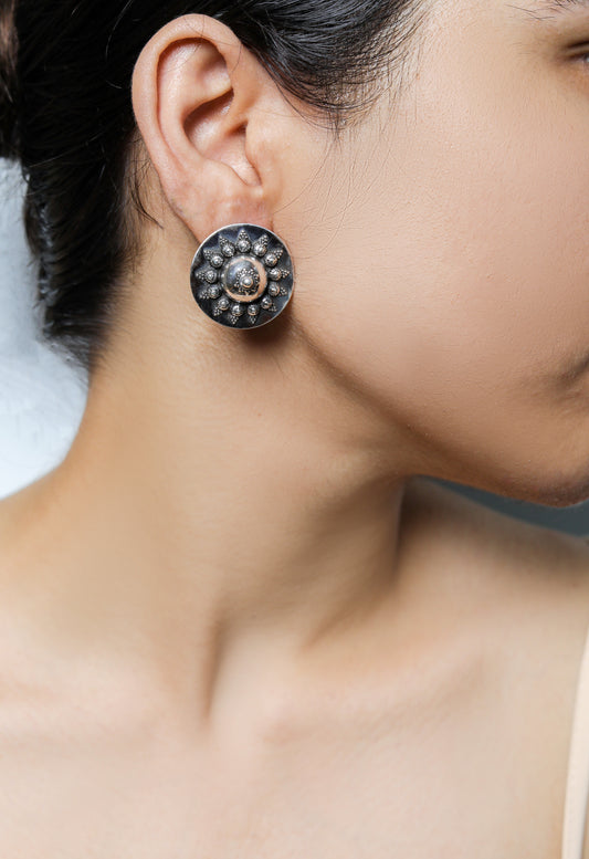 Antique Shield Earrings - SAADHGEE