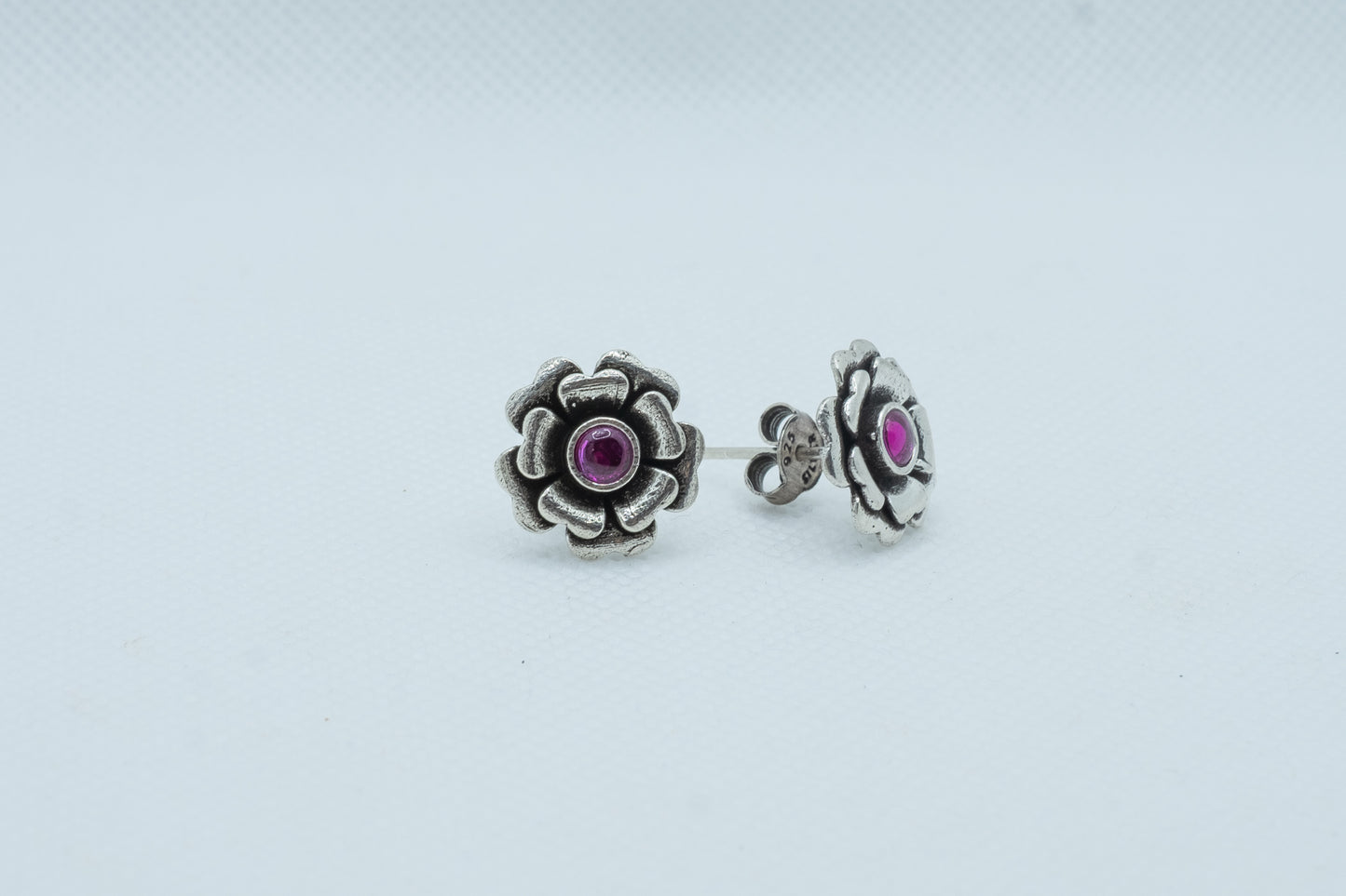 Red Stone Rose Earring - ADA