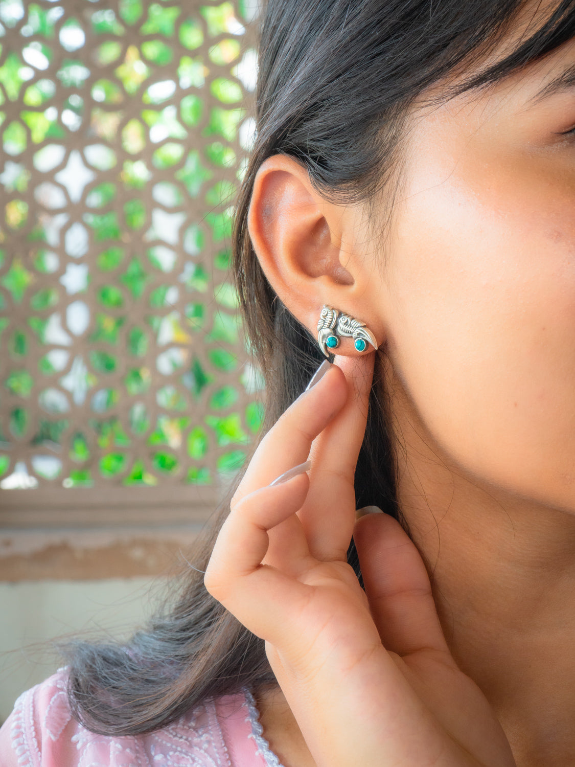 Turquoise Parrot Earrings - SAADHGEE