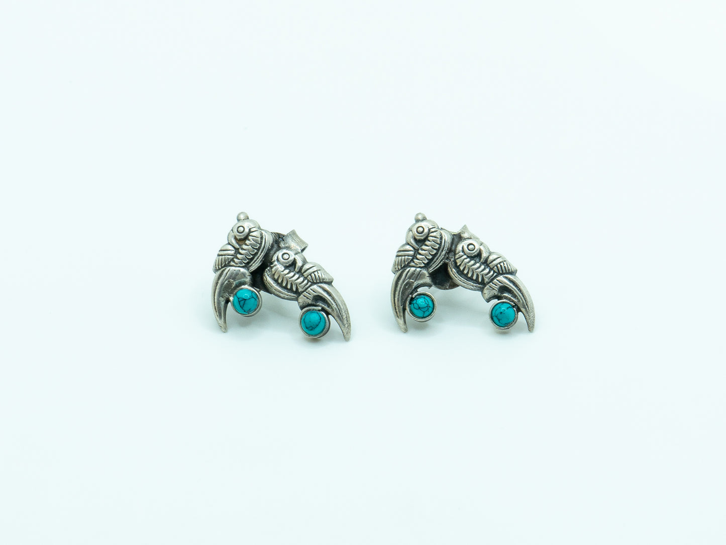 Turquoise Parrot Earrings - SAADHGEE