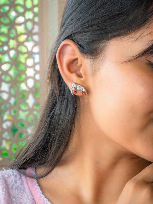 Coral Parrot Earrings - SAADHGEE