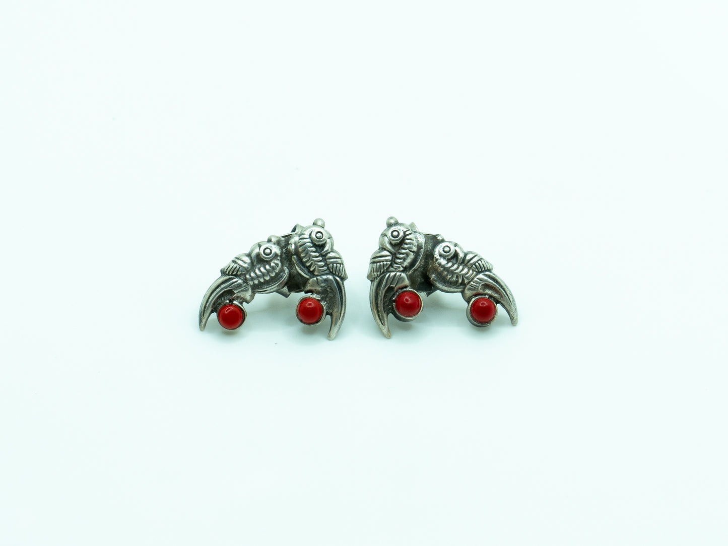 Coral Parrot Earrings - SAADHGEE
