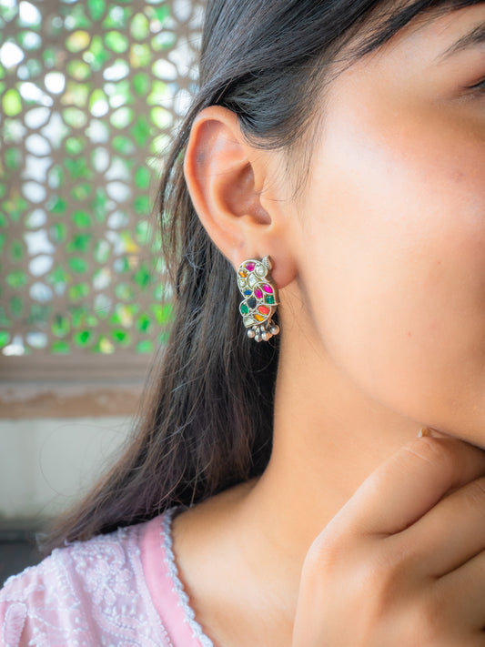 Multicolour Peacock Earrings - ADA