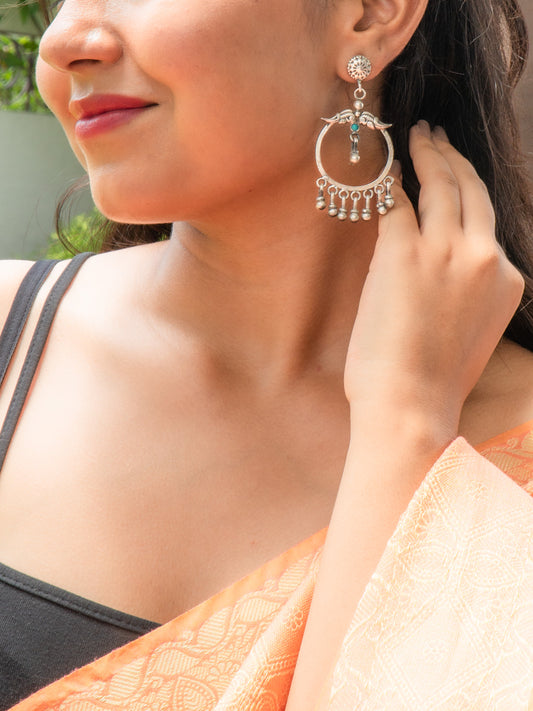 Parrot Chandbali Earrings - SAADGHEE