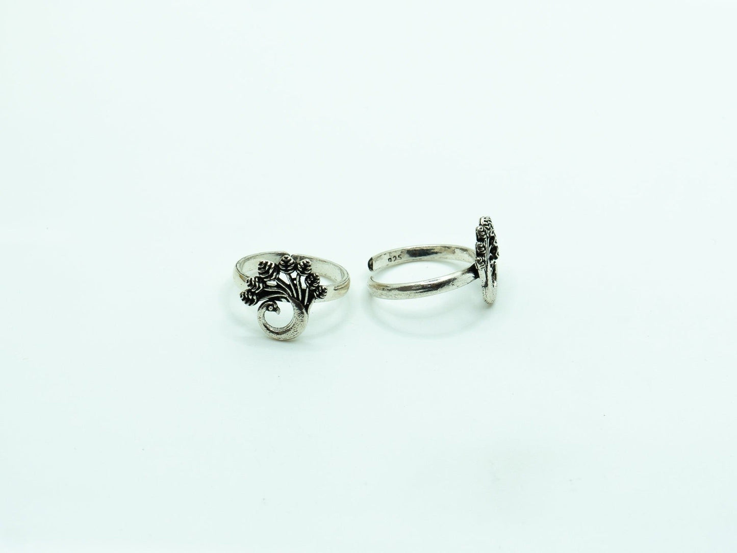 Blooming Peacock Toe Ring - 2 Toe Rings - ADA